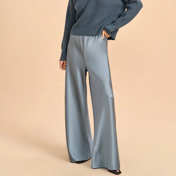 NWT | US L | La Ligne Colby Pants | Steel Satin - Picture 1 of 10